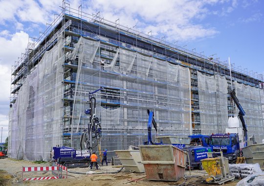 Geothermie-Bohrungen von BauGrund Süd am GreenTech Hub Memmingen